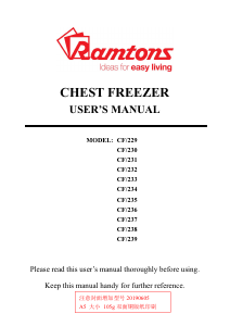 Manual Ramtons CF/233 Freezer