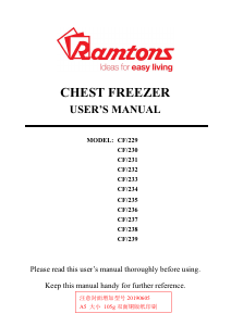 Manual Ramtons CF/236 Freezer