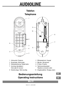 Bedienungsanleitung Audioline Mini 01 Telefon