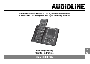 Bedienungsanleitung Audioline Slim DECT 580 Schnurlose telefon