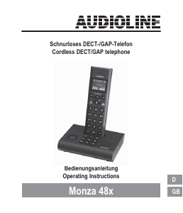Manual Audioline Monza 480 Wireless Phone
