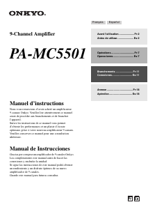 Manual de uso Onkyo PA-MC5501 Amplificador