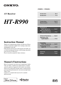 Mode d’emploi Onkyo HT-R990 Récepteur