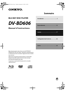 Mode d’emploi Onkyo DV-BD606 Lecteur de blu-ray
