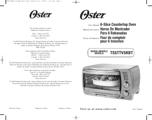 Handleiding Oster TSSTTVSKBT Oven