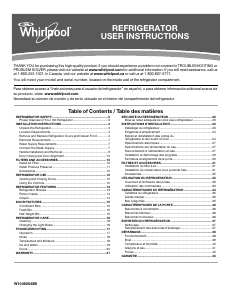 Mode d’emploi Whirlpool WRF560SFHZ Réfrigérateur combiné