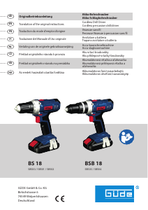 Manuale Güde BS 18 Trapano avvitatore