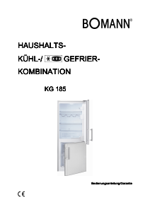 Bedienungsanleitung Bomann KG 185 Kühl-gefrierkombination