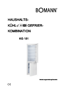 Bedienungsanleitung Bomann KG 181 Kühl-gefrierkombination