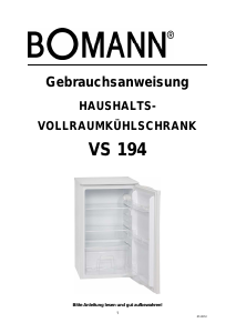 Bedienungsanleitung Bomann VS 194 Kühlschrank