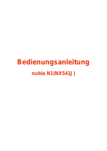 Bedienungsanleitung Nubia N1 Handy