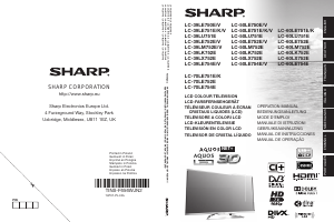 Bedienungsanleitung Sharp AQUOS LC-39LE750V LCD fernseher
