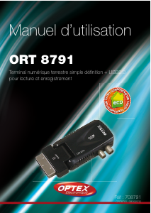 Mode d’emploi Optex ORT 8791 Récepteur numérique