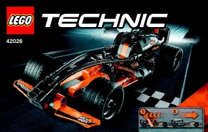 Manual Lego set 42026 Technic Carro de corrida campeão negro