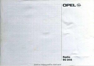 Käyttöohje Opel SC 202 Autoradio