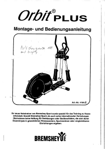 Bedienungsanleitung Bremshey Orbit Plus (4184a) Crosstrainer