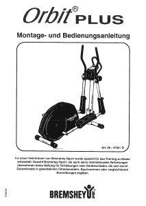 Bedienungsanleitung Bremshey Orbit Plus (4184b) Crosstrainer