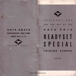 Manual Agfa PD16 ReadySet Special Camera