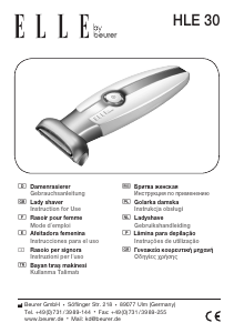 Manuale Beurer HLE 30 Elle Rasoio elettrico