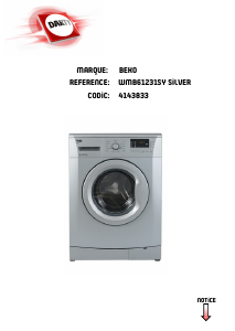 Mode d’emploi BEKO WMB 61231 M Lave-linge