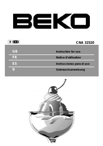 Handleiding BEKO CNA 32520 Koel-vries combinatie