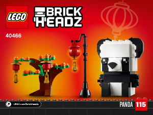 Manual Lego set 40466 Brickheadz Ursi Panda de Anul Nou Chinezesc