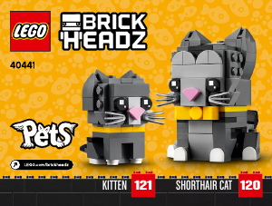 Manual de uso Lego set 40441 Brickheadz Gatos de Pelo Corto