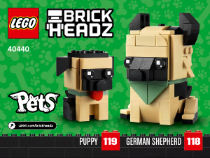 Használati útmutató Lego set 40440 Brickheadz Német juhász