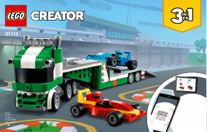 Manuál Lego set 31113 Creator Kamion pro přepravu závodních aut
