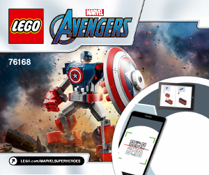 Használati útmutató Lego set 76168 Super Heroes Amerika Kapitány páncélozott robotja