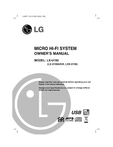 Handleiding LG LX-U150D Stereoset
