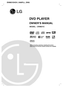 Manual LG DV8631C DVD Player