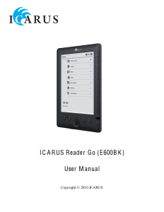 Handleiding ICARUS Go E600BK E-reader