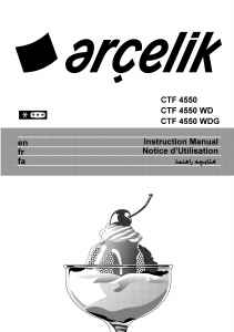 Mode d’emploi Arçelik CTF 4550 Réfrigérateur combiné