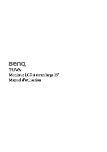 Mode d’emploi BenQ T52WA Moniteur LCD