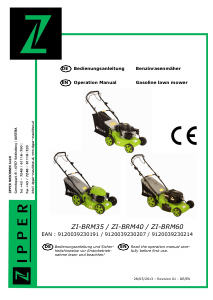 Handleiding Zipper ZI-BRM60 Grasmaaier
