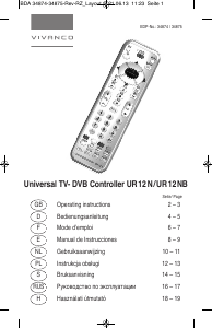 Instrukcja Vivanco UR 12 N Pilot telewizyjny