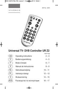 Bedienungsanleitung Vivanco UR Z2 Fernbedienung