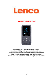 Bedienungsanleitung Lenco XEMIO-861 Mp3 player