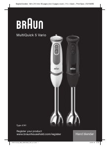 Посібник Braun MQ 5064 MultiQuick 5 Vario Ручний блендер
