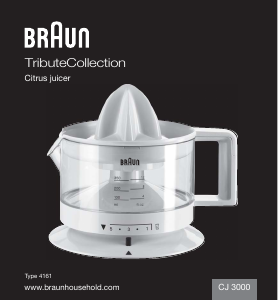 Hướng dẫn sử dụng Braun CJ 3000 WH TributeCollection Máy ép cam quýt