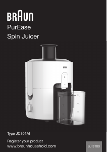 Használati útmutató Braun SJ 3100 WH PurEase Gyümölcscentrifuga