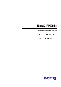 Mode d’emploi BenQ FP581s Moniteur LCD