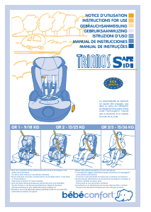 Manuale Bébé Confort Trianos Seggiolino per auto