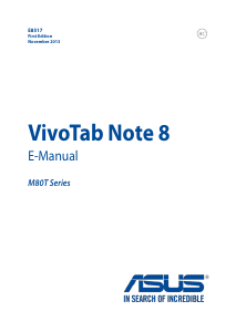 Manual Asus M80T VivoTab Note 8 Tablet