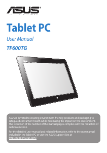 Manual Asus TF600TG Tablet
