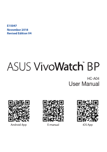 Manual Asus HC-A04 VivoWatch BP Relógio inteligente