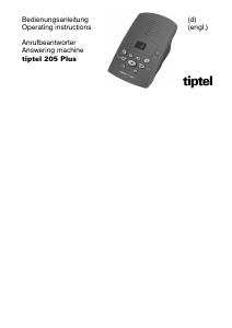 Manual Tiptel 205 Plus Answering Machine