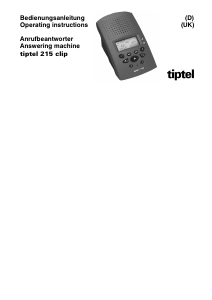 Handleiding Tiptel 215 Clip Antwoordapparaat