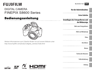 Bedienungsanleitung Fujifilm FinePix S8600 Digitalkamera